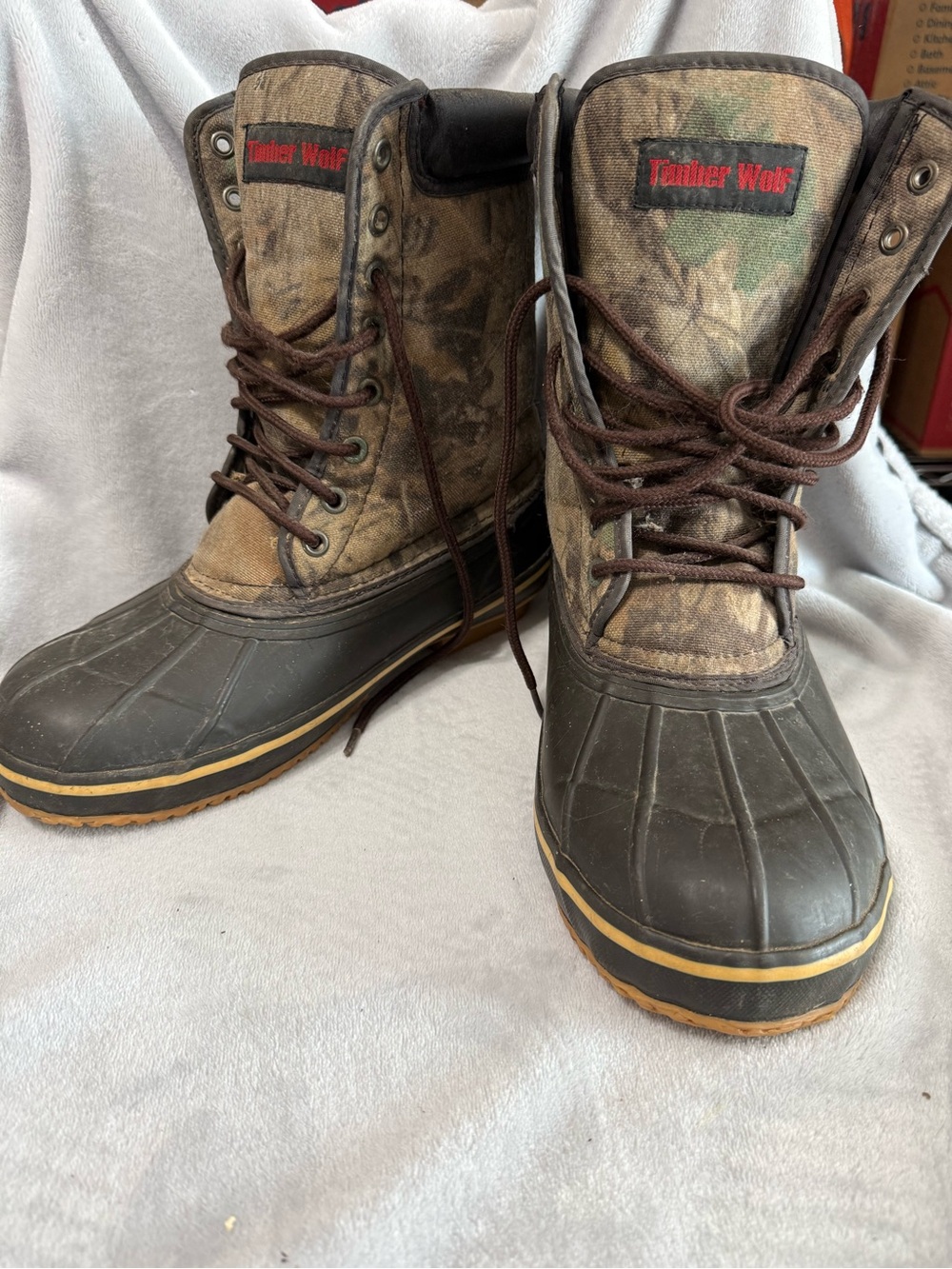 Timber Wolf Men's Camo Waterproof Duck Boots - Brown/Green